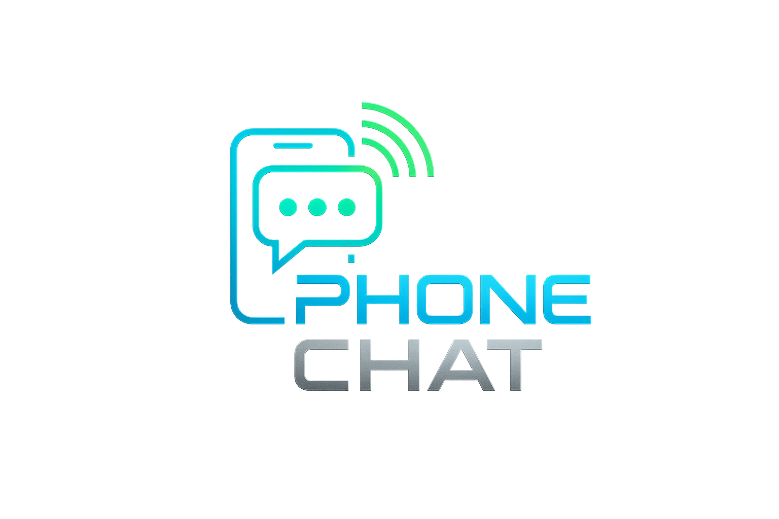Make a logo type futuristic phone chat